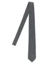 Barba Napoli Slim Wool Tie Textured Fabric In Gray