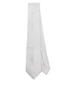 Barba Napoli Barba Textured Light Grey Tie With Pointed Tip In White