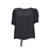 Barba Napoli Barba Black Silk Crewneck Blouse