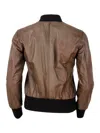 Barba Napoli Bomber Jacket In Soft And Fine Hand-buffered Leather With College Collar And Zip Closure In Brown