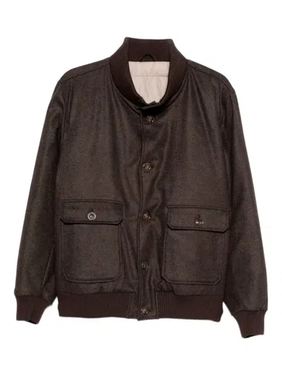 Barba Napoli Bomber Jacket In Brown