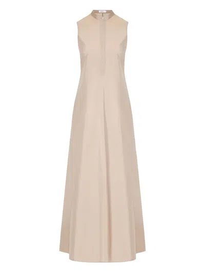 Barba Napoli Bow-tie Detail Sleeveless Dress In Neutral