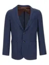 Barba Napoli Button Blazer In Blue