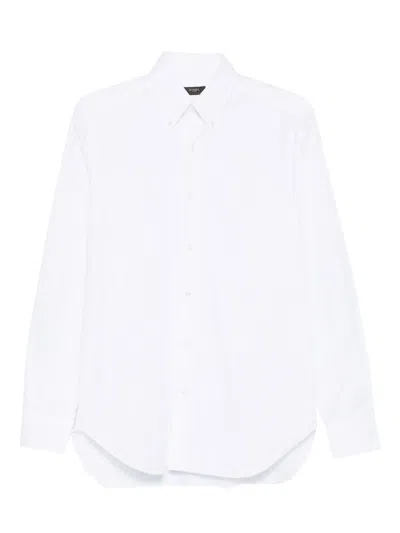 Barba Napoli Button-down Long-sleeve Shirt In White