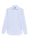 Barba Napoli Barba Long Sleeve Shirt With Semi-rigid Collar And Buttons In Blue