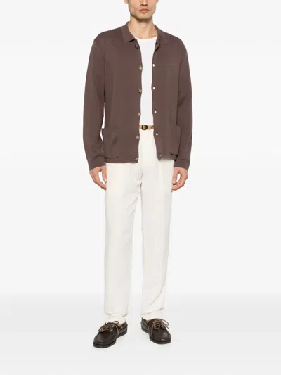 Barba Napoli Button Patch-pocket Cardigan In Brown
