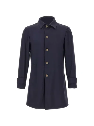 Barba Napoli Button-welt Coat In Blue