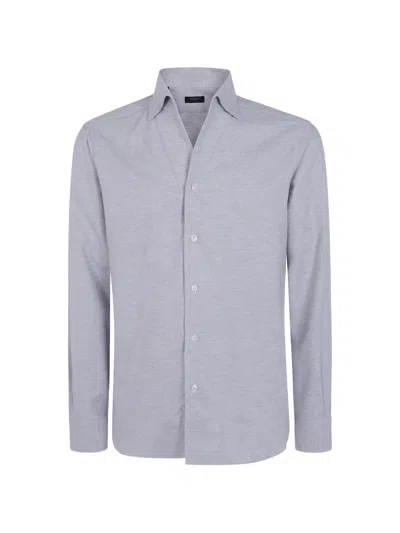 Barba Napoli Button-down Long-sleeve Shirt In Gray