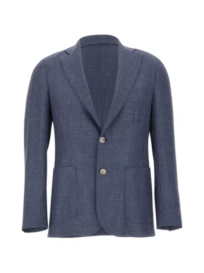 Barba Napoli Buttoned Patch-pockets Blazer In Blue