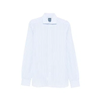 Barba Napoli Buttoned Striped Shirt In Blue