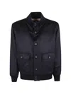 Barba Napoli Button-up Bomber Jacket In Blue
