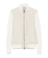 Barba Napoli Cable-knit Leather Jacket In Neutral