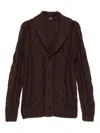 Barba Napoli Cable-knit Cardigan In Brown