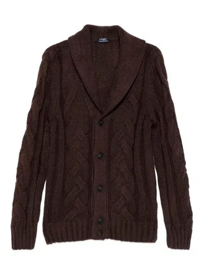 Barba Napoli Cardigan In Burgundy