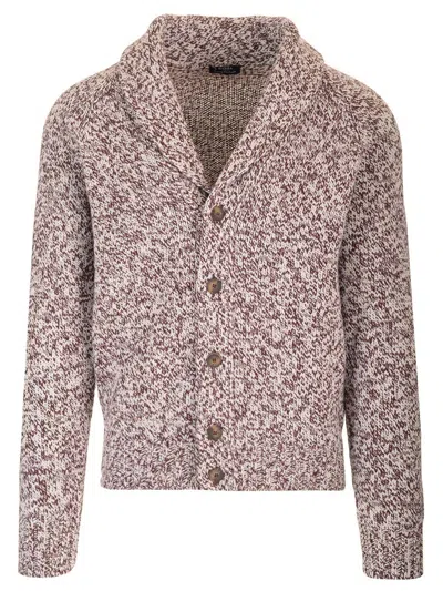 Barba Napoli Cardigan In Pure Virgin Wool In Purple