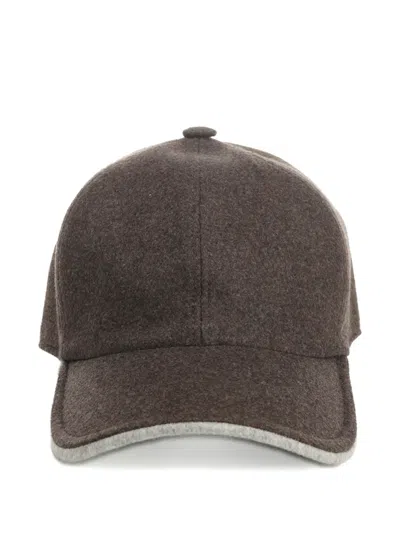 Barba Napoli Cashmere Baseball Cap In Brown