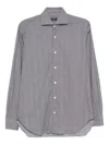 Barba Napoli Check Long-sleeved Shirt In Gray