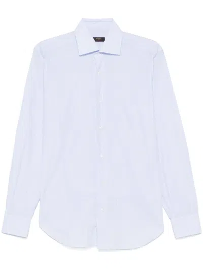 Barba Napoli Check-print Shirt In Blau