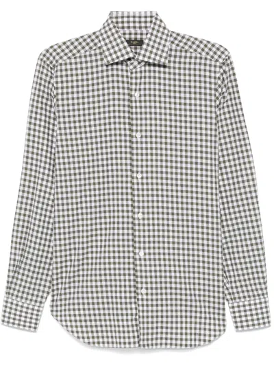 Barba Napoli Check-print Shirt In Grün