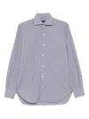 Barba Napoli Checked Cotton Shirt In Blue