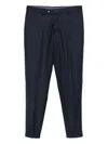Barba Napoli Tailored Black Wool Chinos In Blue