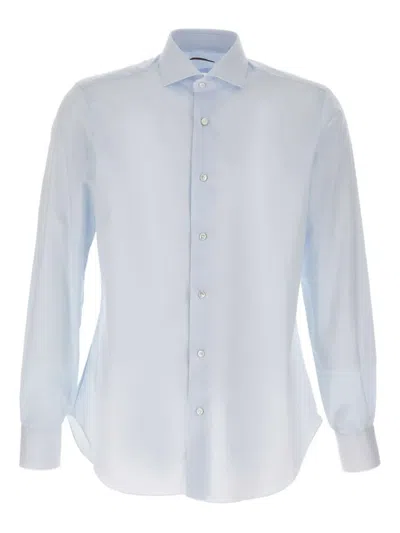 Barba Napoli Classic-collar Cotton Shirt In Blue