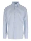 Barba Napoli Classic-collar Cotton Shirt In Blue