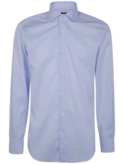 Barba Napoli Classic Cotton Vuoile Shirt In Blue