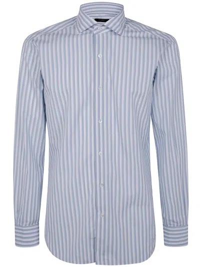 Barba Napoli Barba Classic Double Stripes Shirt Clothing In Blue