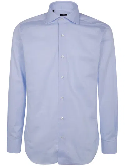 Barba Napoli Barba Classic Cotton Vuoile Shirt Clothing In Blue