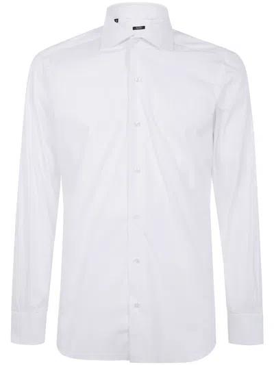 Barba Napoli Classic Popeline Stretch Shirt In White