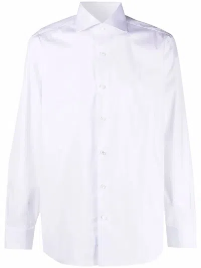 Barba Napoli Classic Popeline Stretch Shirt In White