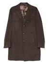 Barba Napoli Button-fastening Coat In Brown
