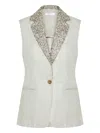 Barba Napoli Collar-embellished Waistcoat In Gray