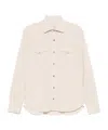 Barba Napoli Western-style Cotton Shirt Jacket In White