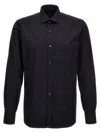 Barba Napoli Tailored Shirt With Long Cuffed Sleeves In Black