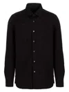 Barba Napoli Barba Cotton Blend Poplin Shirt In Black