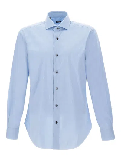 Barba Napoli Cotton-blend Shirt In Blue