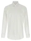 Barba Napoli Barba Cotton Poplin Shirt With Concealed Button Front And Cufflink-ready Sleeves In White
