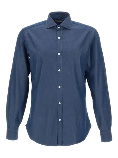 Barba Napoli Cotton Shirt In Blue