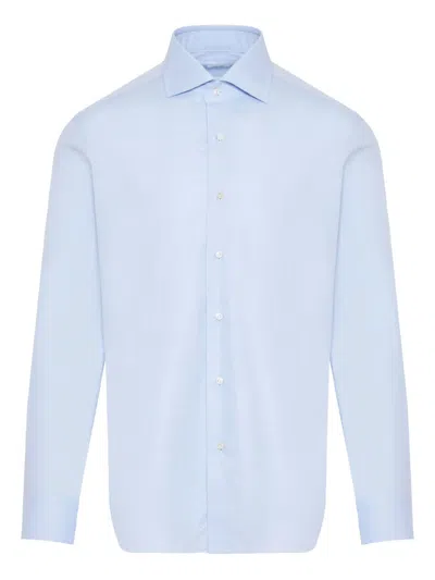 Barba Napoli Cotton Shirt In Blue
