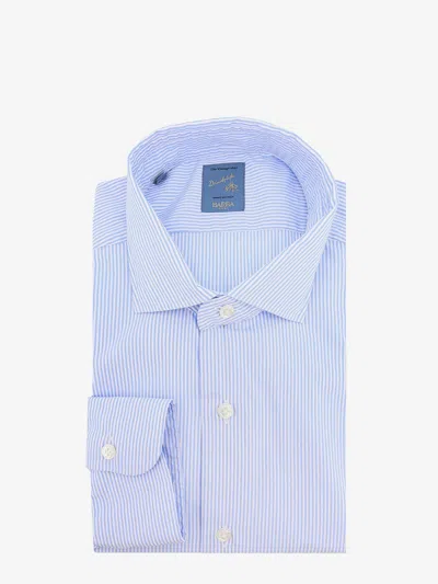 Barba Napoli Cotton Shirt With Striped Motif In Blue