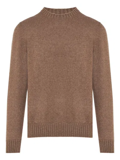Barba Napoli Crew-neck Cashmere Sweater In Brown