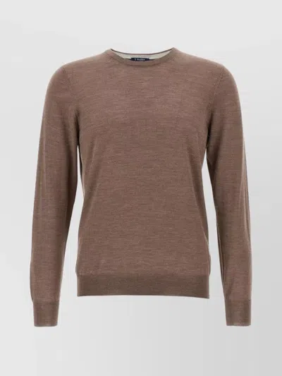 BARBA NAPOLI CREW NECK SWEATER WITH RIBBED CUFFS