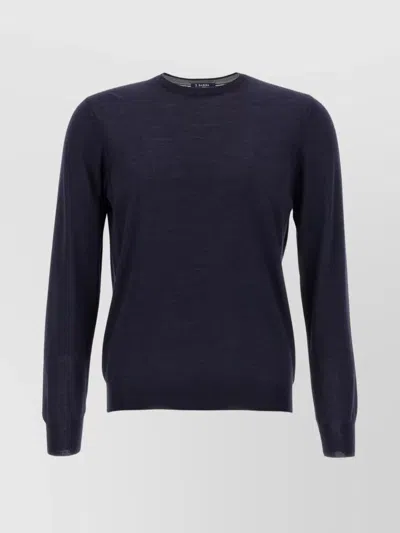 BARBA NAPOLI CREW NECK SWEATER WITH RIBBED CUFFS
