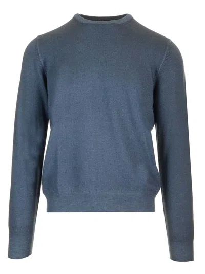 Barba Napoli Crew Neck Wool Sweater In Green