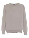 Barba Napoli Crew-neck Wool Sweater In Neutral