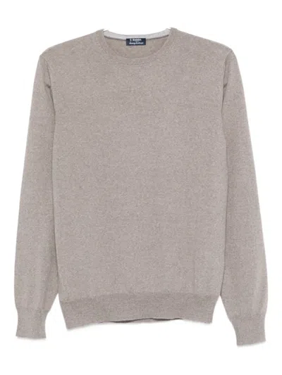 Barba Napoli Crew-neck Wool Sweater In Neutral