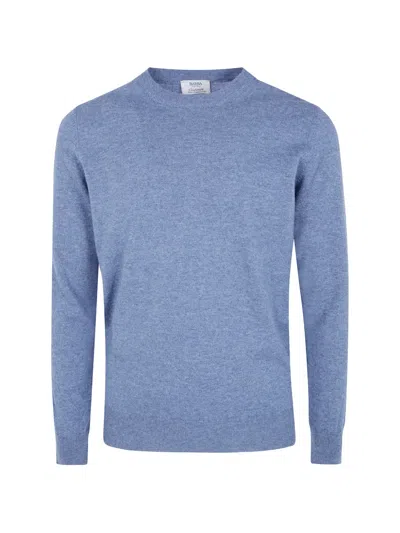 Barba Napoli Crew-neck Wool Sweater In Blue