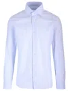 Barba Napoli Plain Button-down Shirt In Light Blue